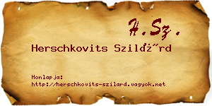 Herschkovits Szilárd névjegykártya